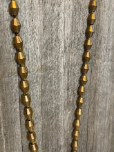 Load image into Gallery viewer, Turquoise Slab &amp; Brass Bead Necklace
