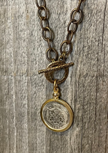Load image into Gallery viewer, Bronze Chain Medallion Necklace
