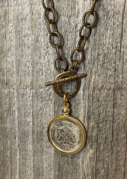 Bronze Chain Medallion Necklace