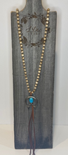 Load image into Gallery viewer, Shell &amp; Turquoise Naja Necklace
