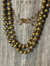 Load image into Gallery viewer, Triple Strand Brass Ball Chain Necklace
