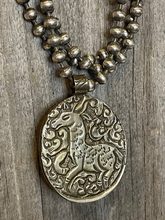 Load image into Gallery viewer, Triple Strand Ball Chain Turquoise Necklace
